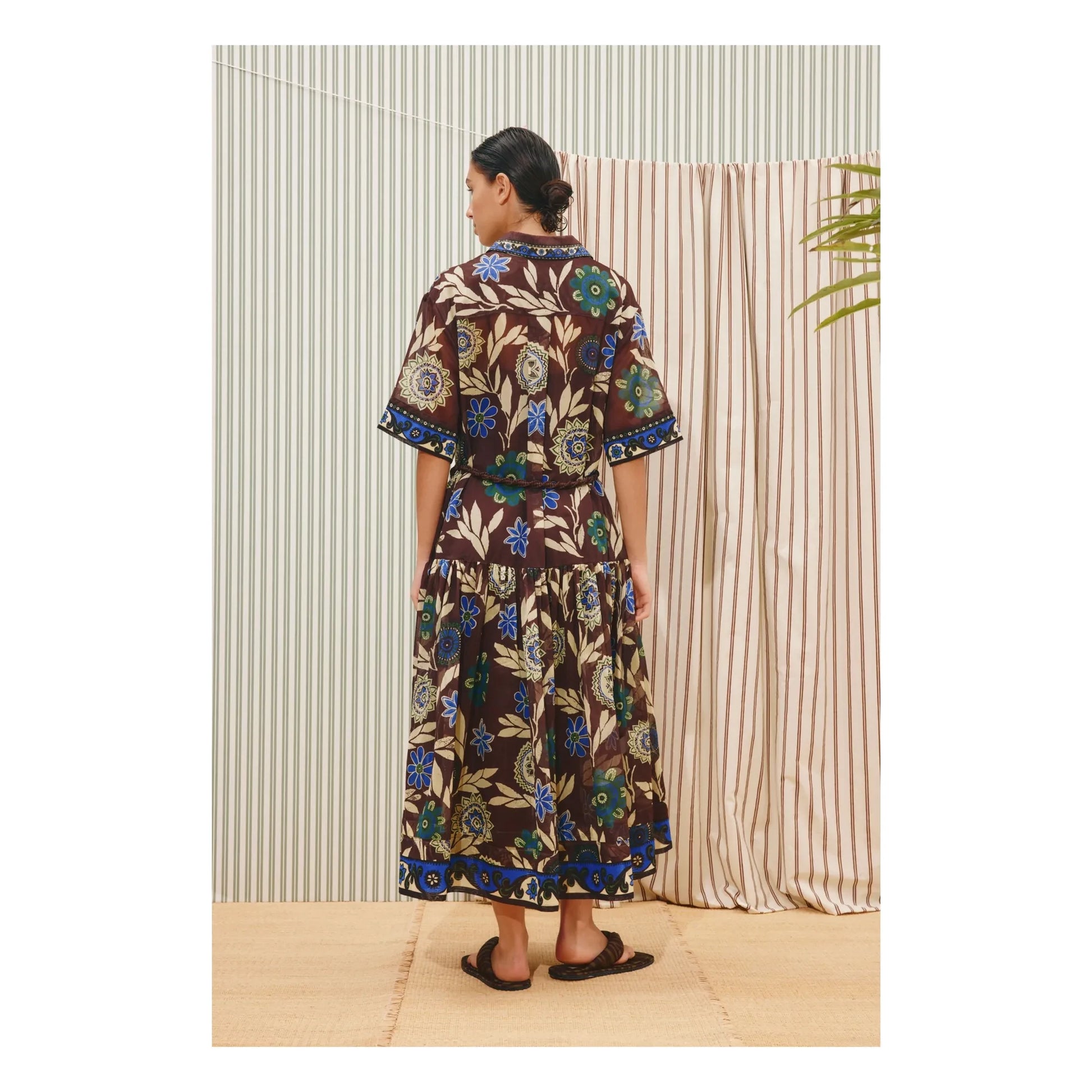 Alémais - Jasper silk and cotton dress | Chocolate