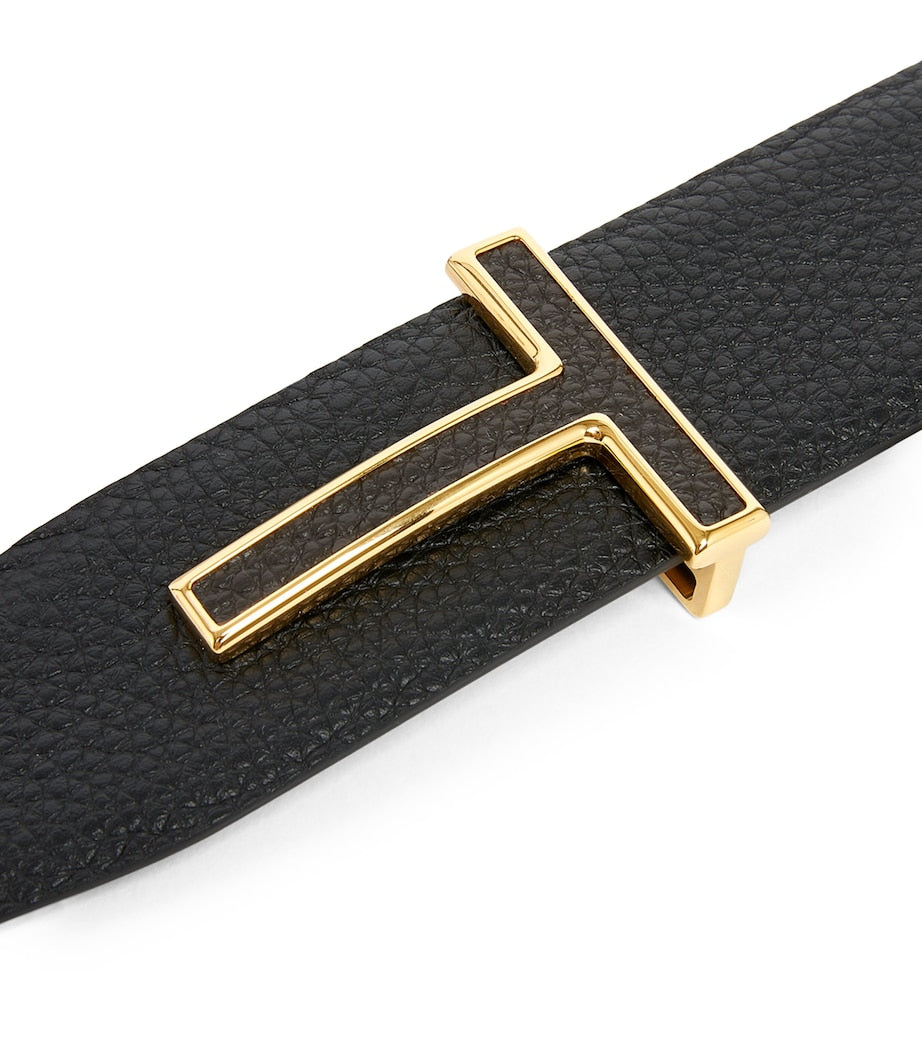 TOM FORD Leather Reversible T Icon Belt