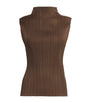 Pleats Please Issey Miyake Brown New Colorful Basics Tank Top