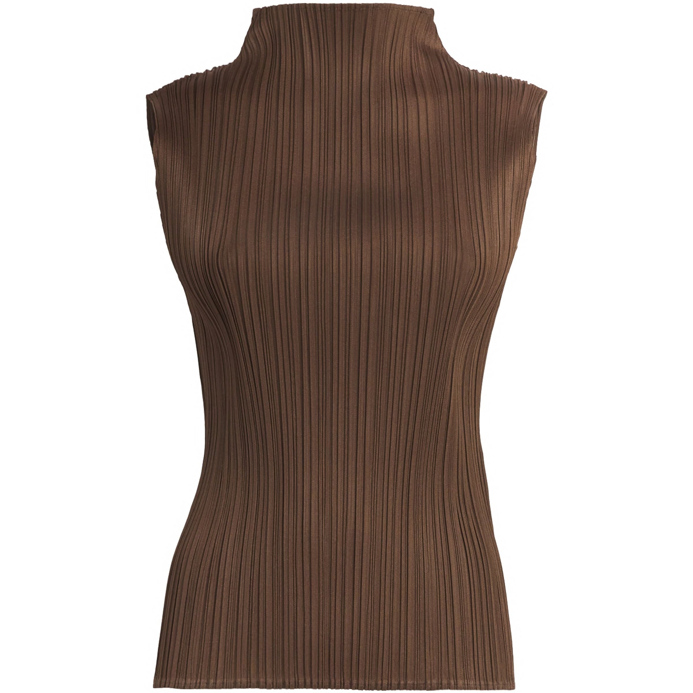 Pleats Please Issey Miyake Brown New Colorful Basics Tank Top
