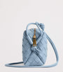 Bottega Veneta Grey Mini Leather Intrecciato Loop Cross-Body Bag