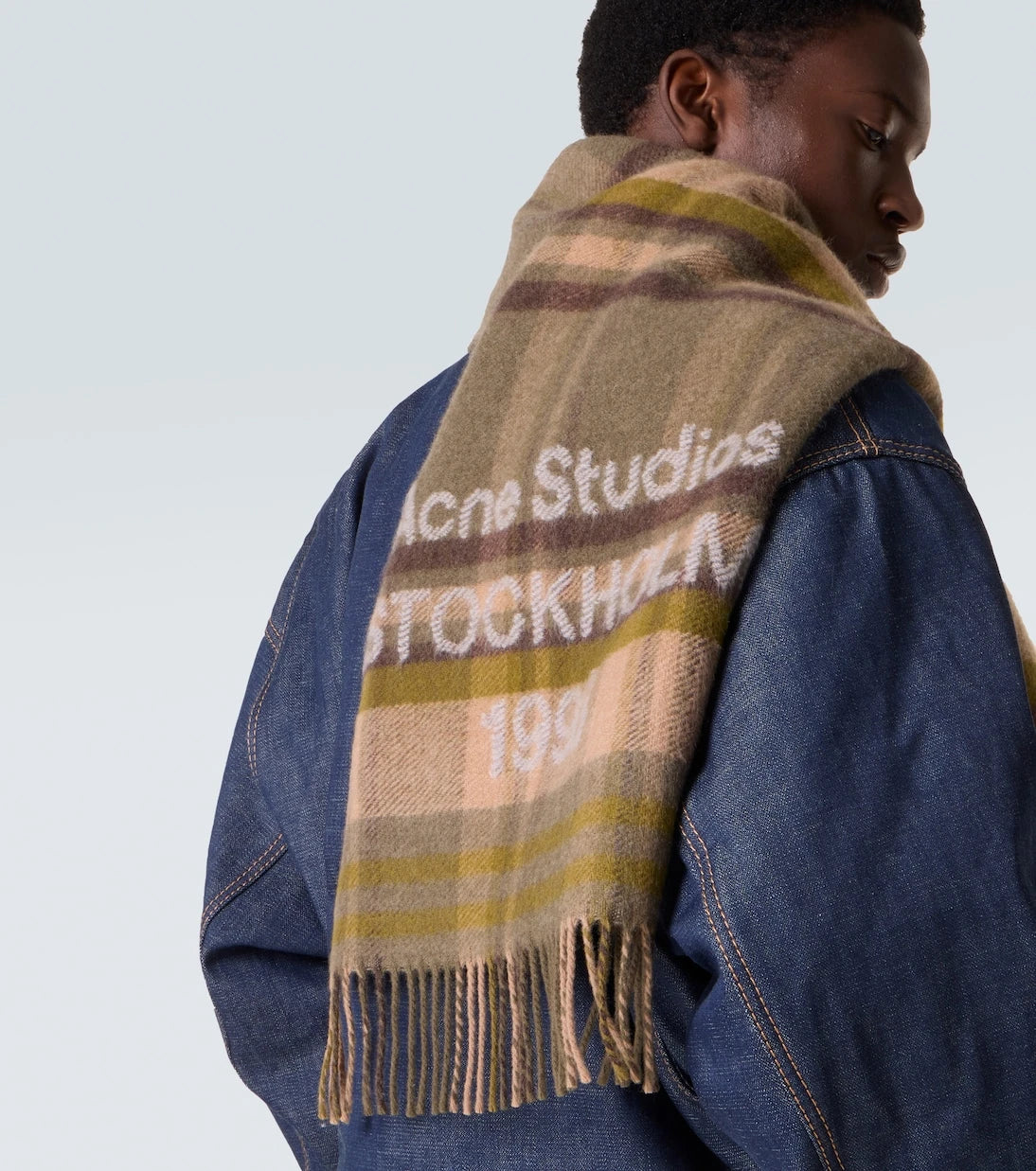 Acne Studios - Logo checked wool scarf