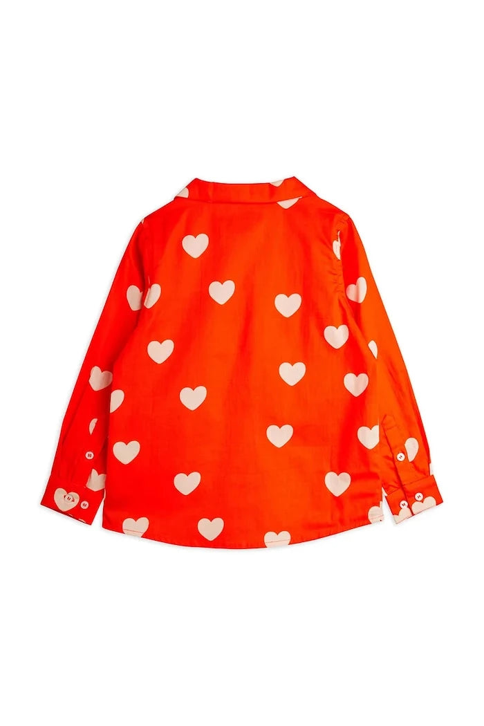 Детска памучна риза Mini Rodini Hearts
