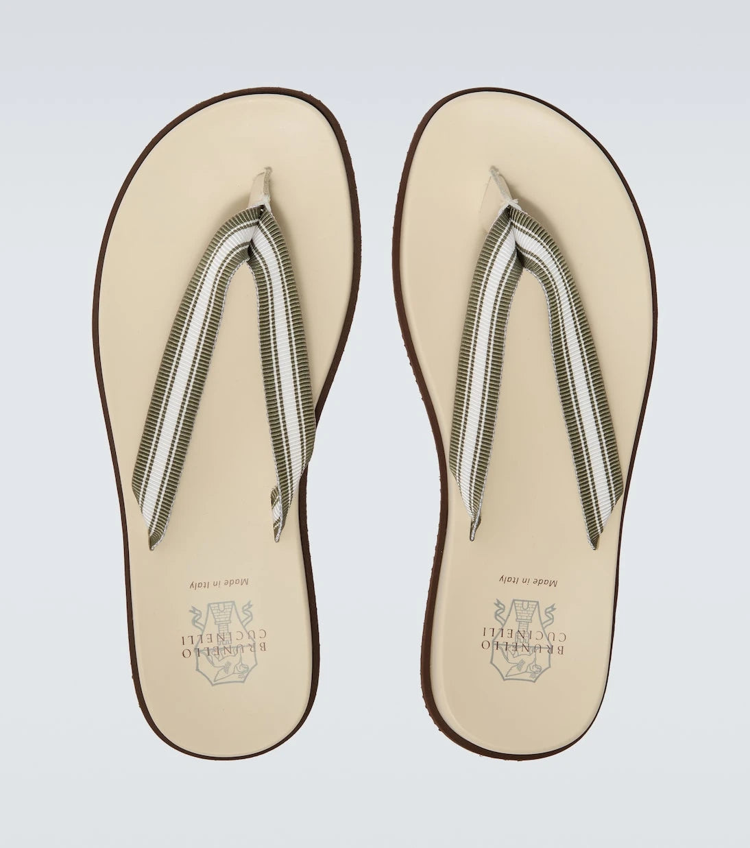 Brunello Cucinelli - Leather-trimmed thong sandals