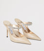 Jimmy Choo Gold Bing 100 Calfskin Heeled Mules