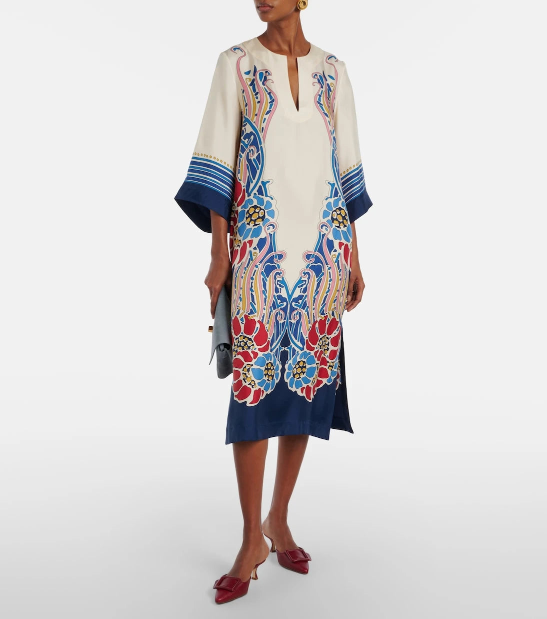 La DoubleJ - Printed silk satin kaftan