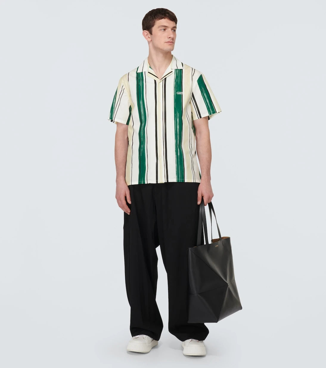 Lanvin - Striped cotton bowling shirt
