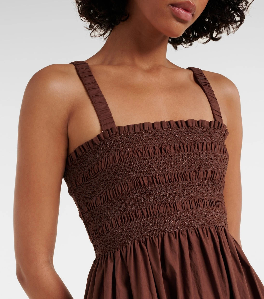 Heidi Klein - Grasse shirred cotton poplin midi dress