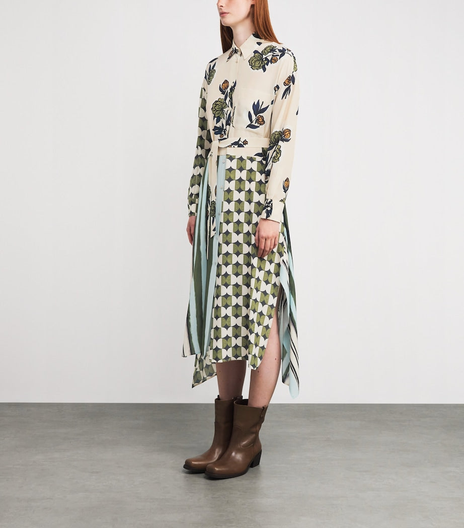 Weekend Max Mara Beige Silk Printed Midi Dress