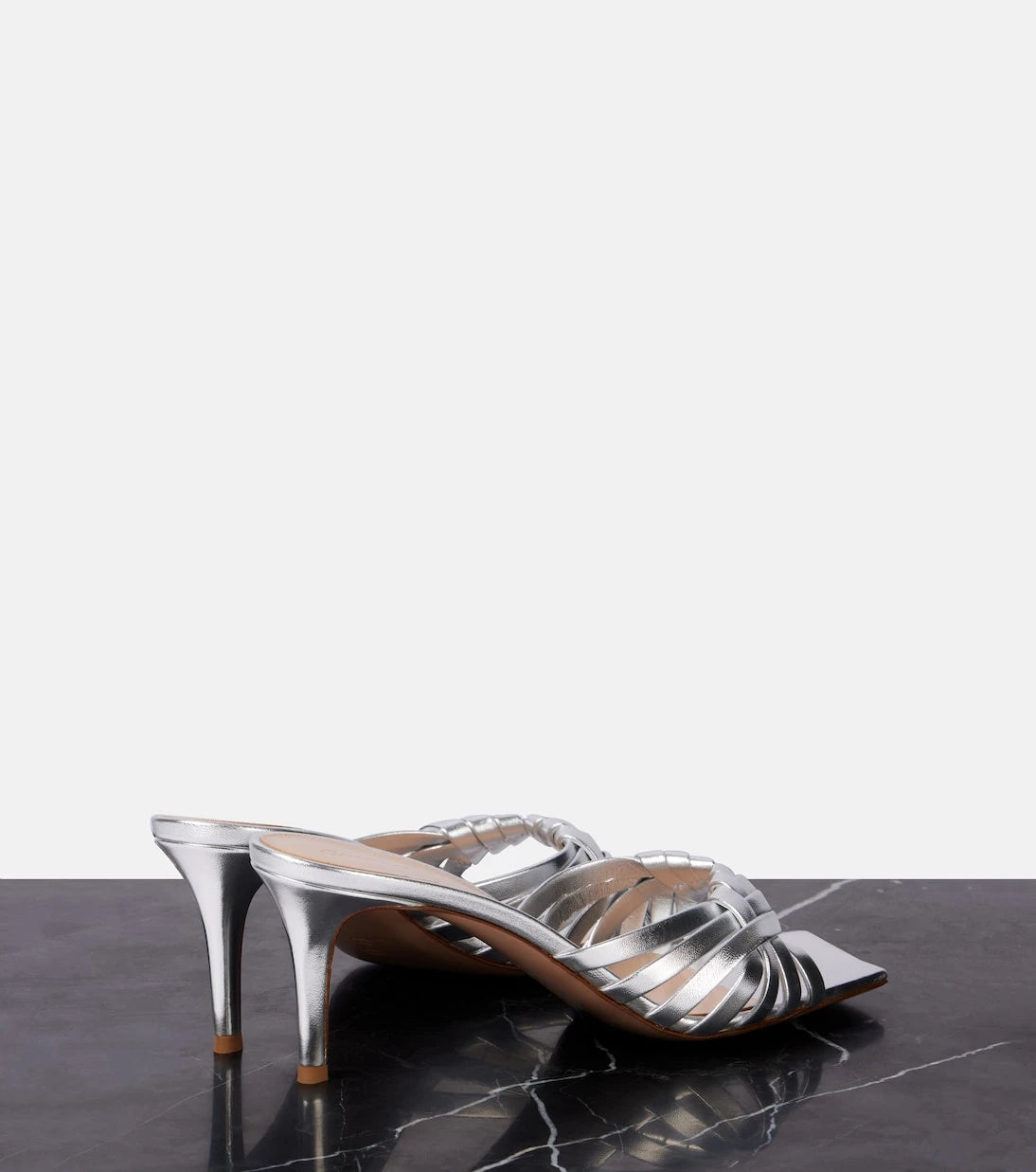 Gianvito Rossi - Vyna 70 metallic leather mules