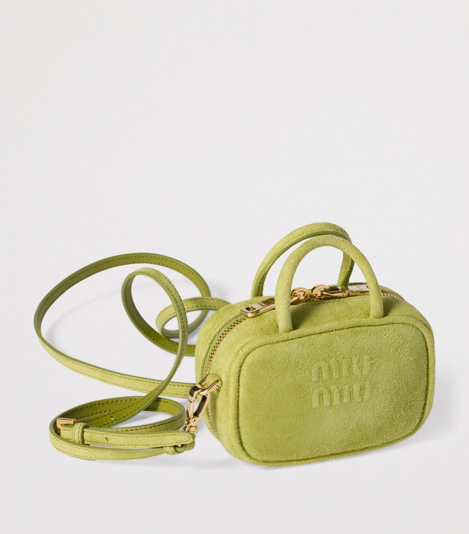 Green Suede Beau Micro Bag