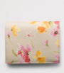 Prada Neutral Small Saffiano Leather Floral Bifold Wallet