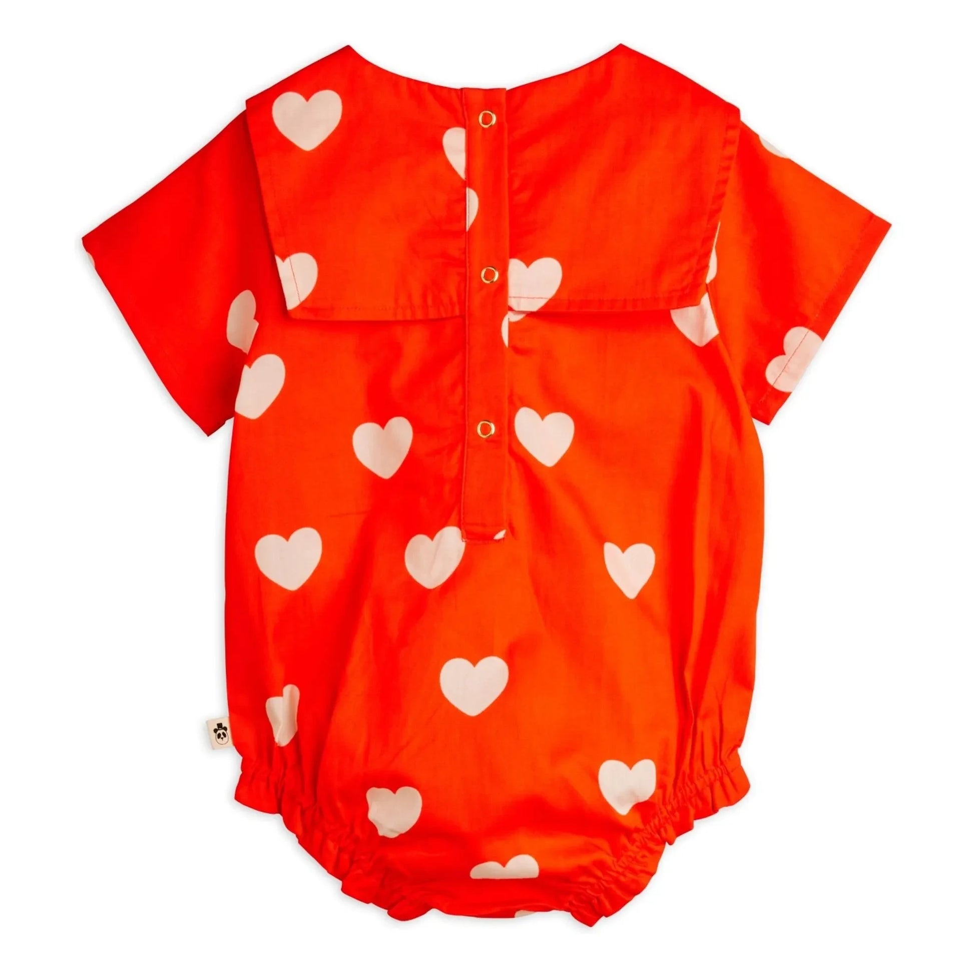 Mini Rodini - Organic cotton hearts romper | Red