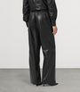 AllSaints Black Leather Ash Lea Trousers
