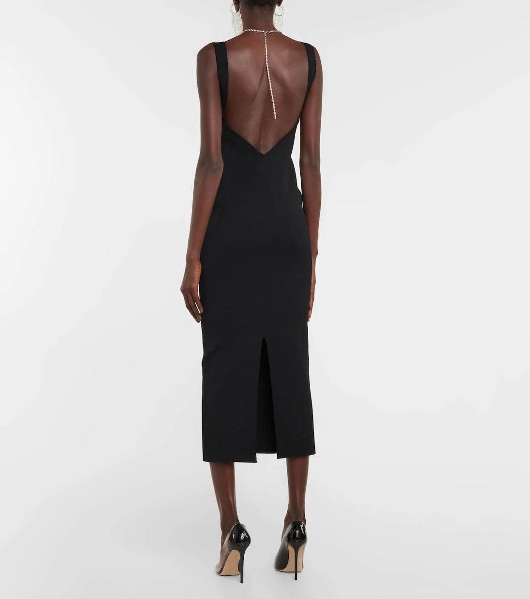 Galvan - Celeste embellished knit midi dress