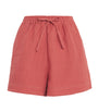Le Kasha Pink Organic Linen Tabal Shorts