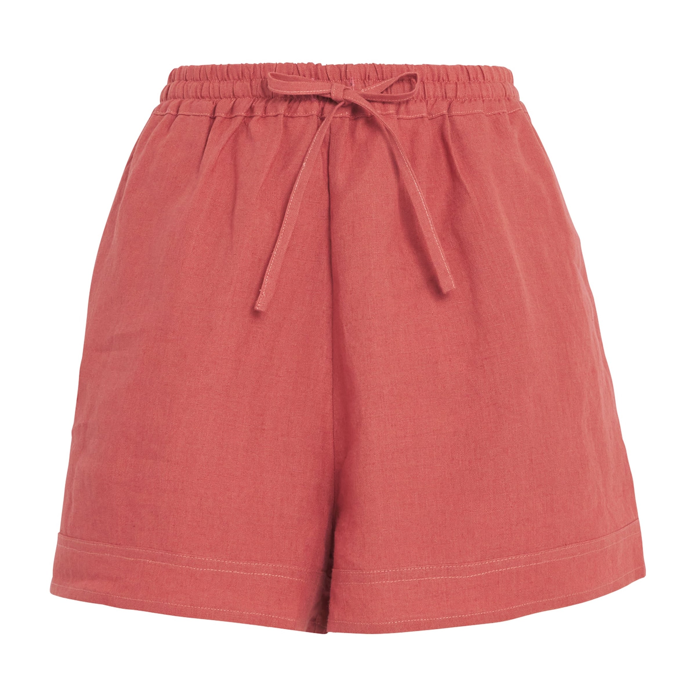 Le Kasha Pink Organic Linen Tabal Shorts