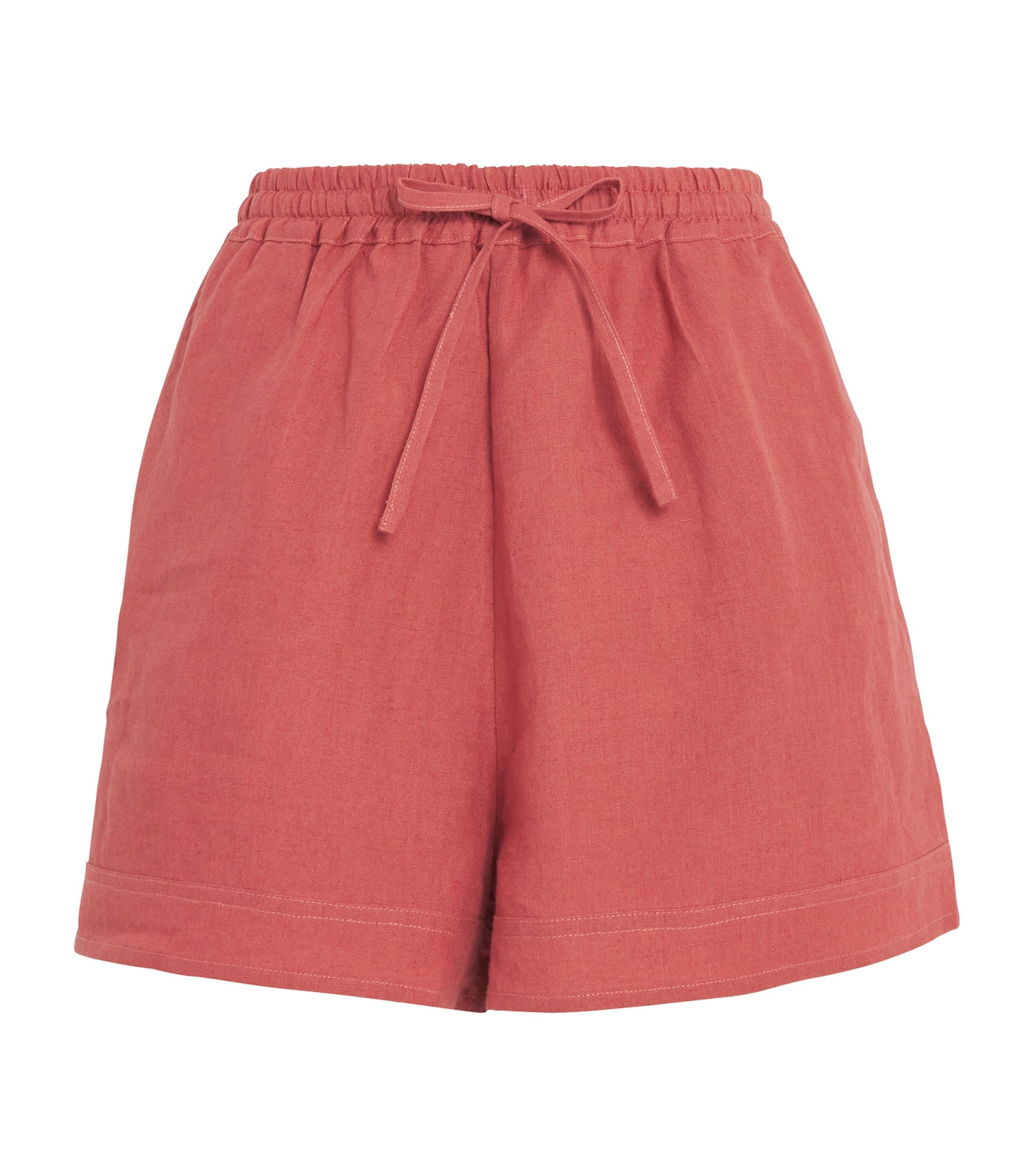Le Kasha Pink Organic Linen Tabal Shorts