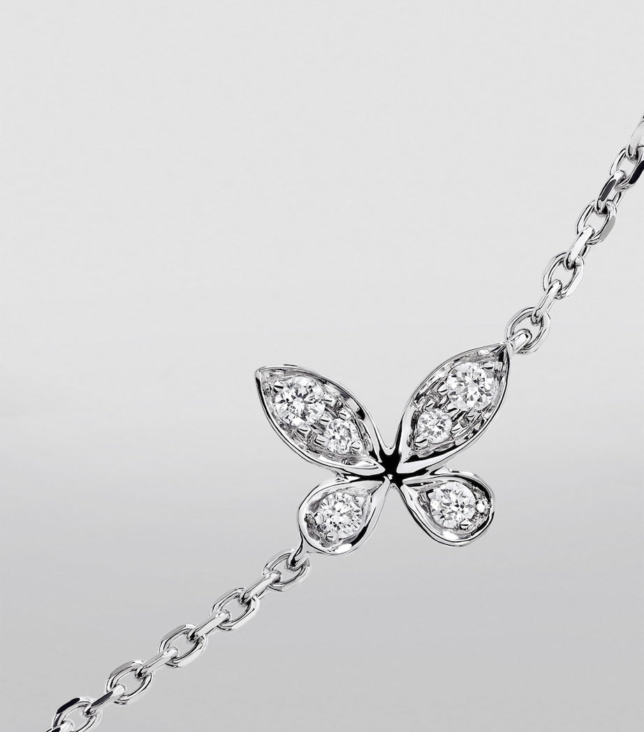 Small White Gold and Diamond Butterfly Bracelet