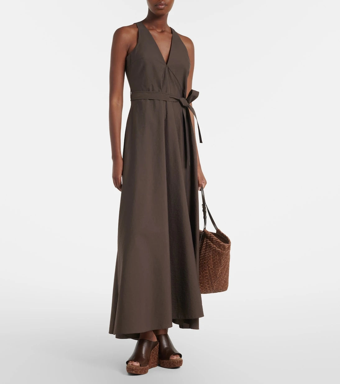 Brunello Cucinelli - Belted cotton-blend maxi dress