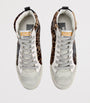 Golden Goose Brown Calf Hair Mid Star Sneakers