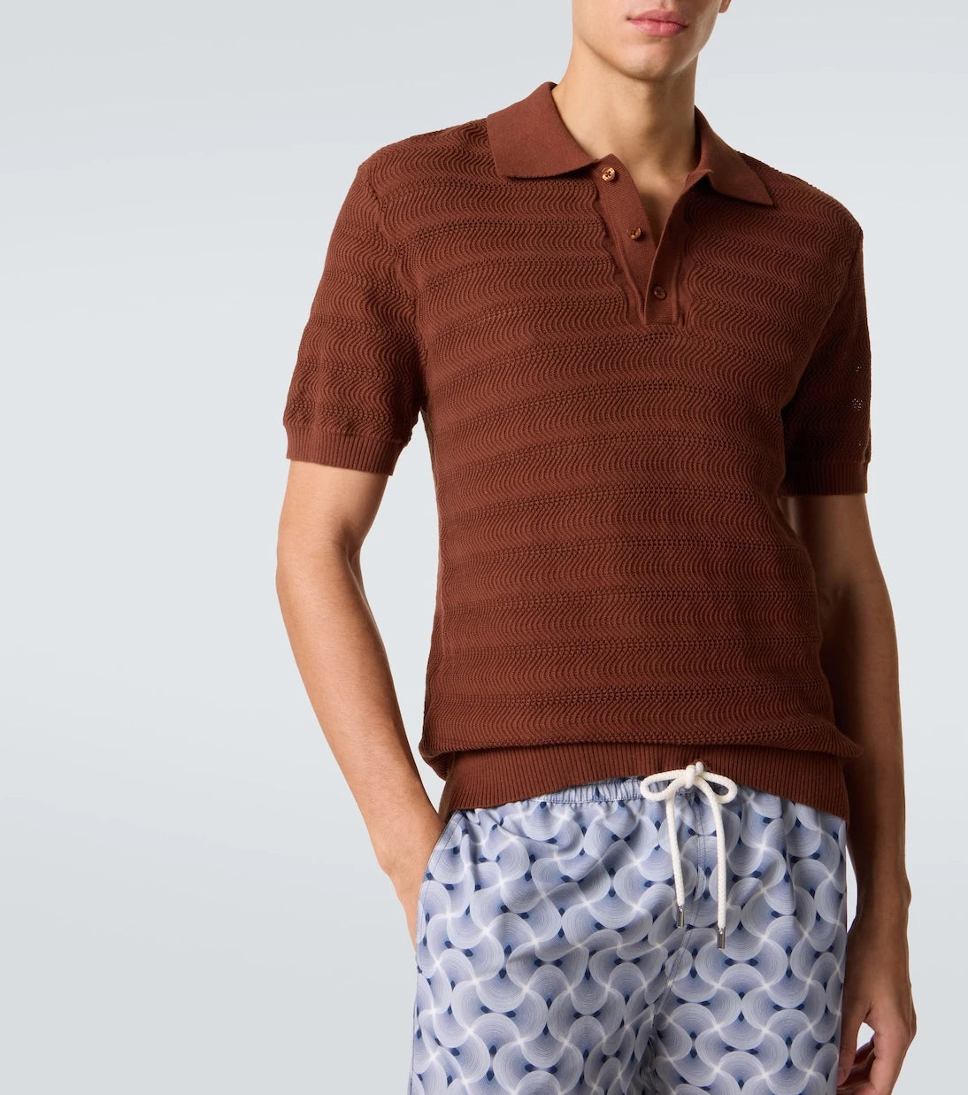 Frescobol Carioca - Vidal knit cotton polo shirt