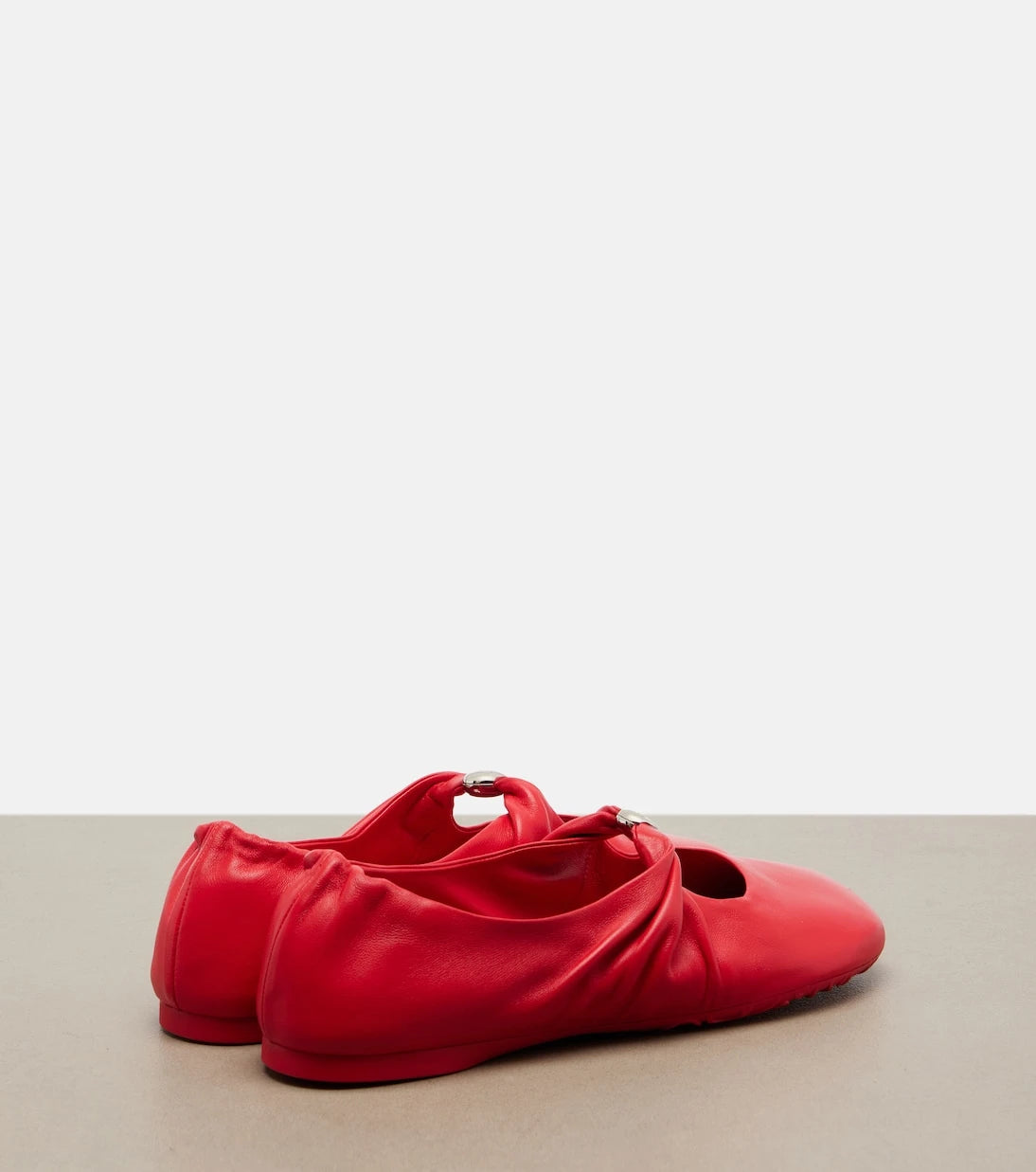 Loewe - Pebble Soft leather Mary Jane flats