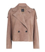 Weekend Max Mara Brown Suede Short-Line Trench Coat