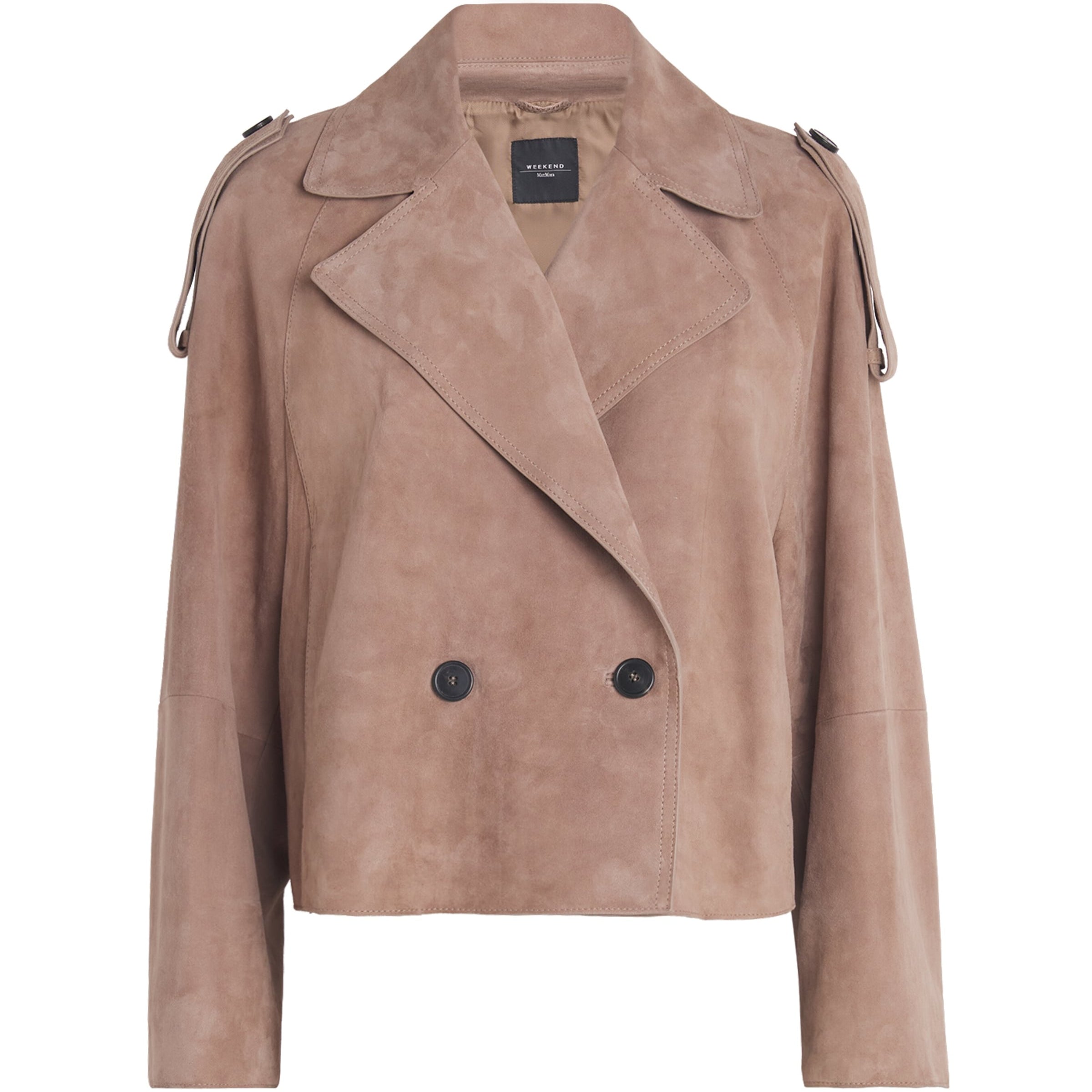 Weekend Max Mara Brown Suede Short-Line Trench Coat