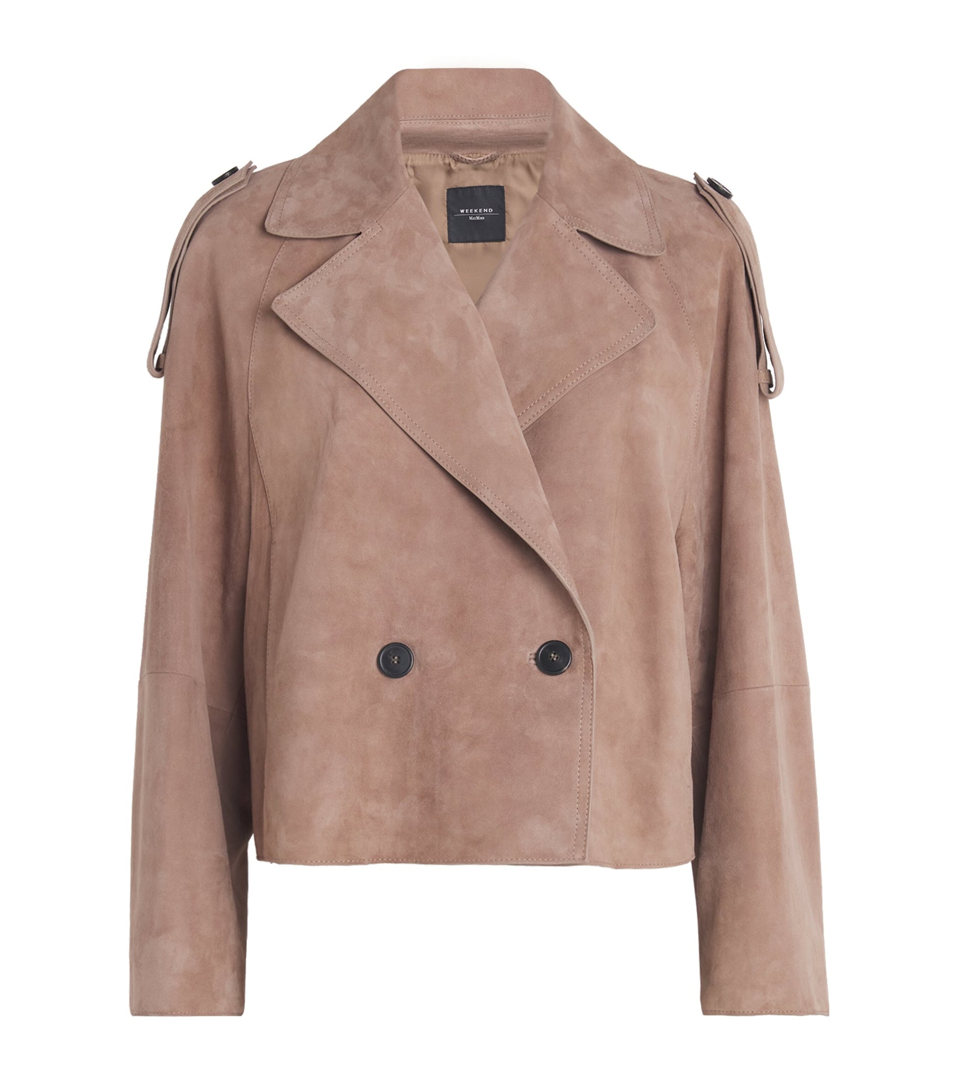 Weekend Max Mara Brown Suede Short-Line Trench Coat