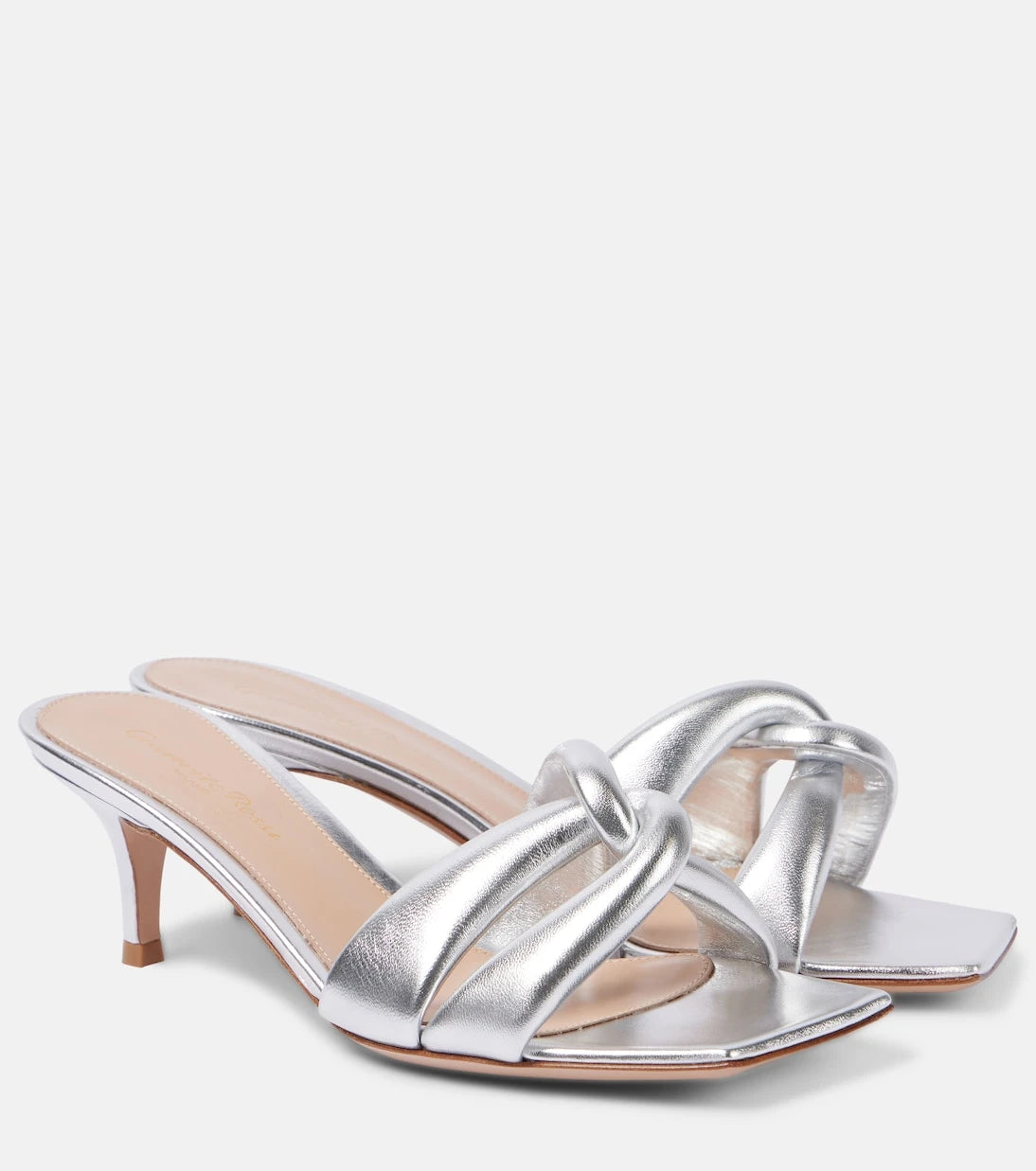 Gianvito Rossi - Amour metallic leather mules