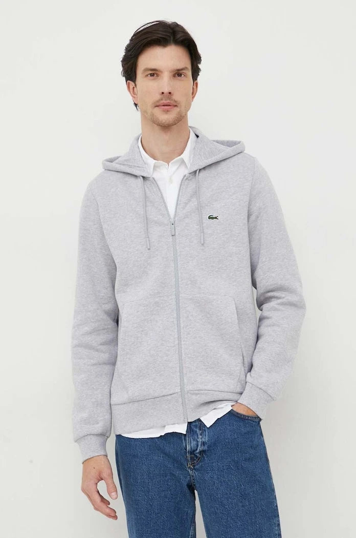 Pamuklu kapüşonlu erkek Lacoste sweatshirt