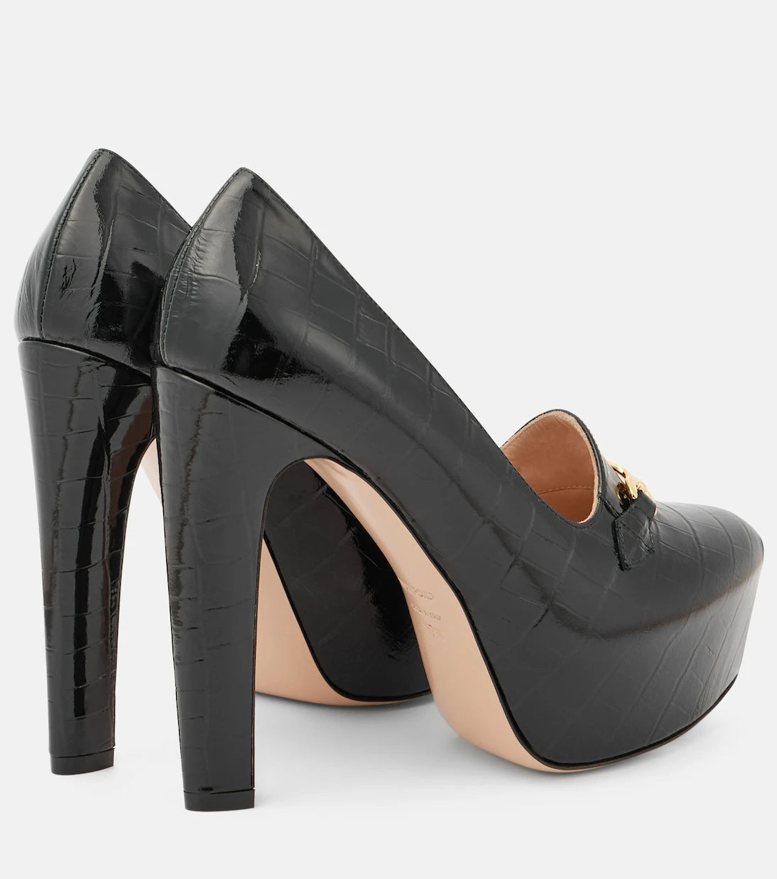 Tom Ford - Croc-effect patent leather platform pumps