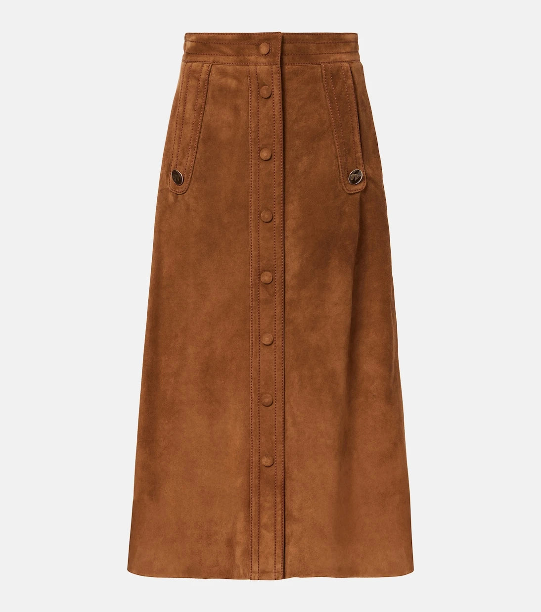 Valentino - Suede midi skirt