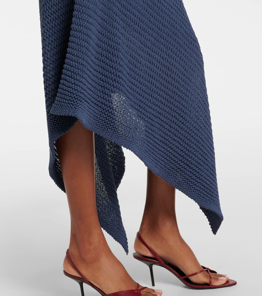Victoria Beckham - Draped knitted cotton-blend midi skirt