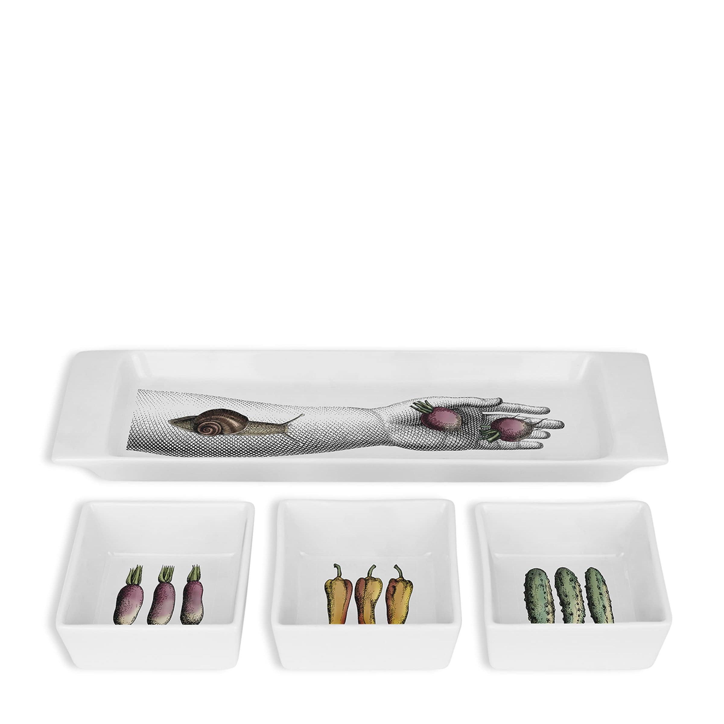 Fornasetti Porcelain Mano e Verdura Appetizer Set