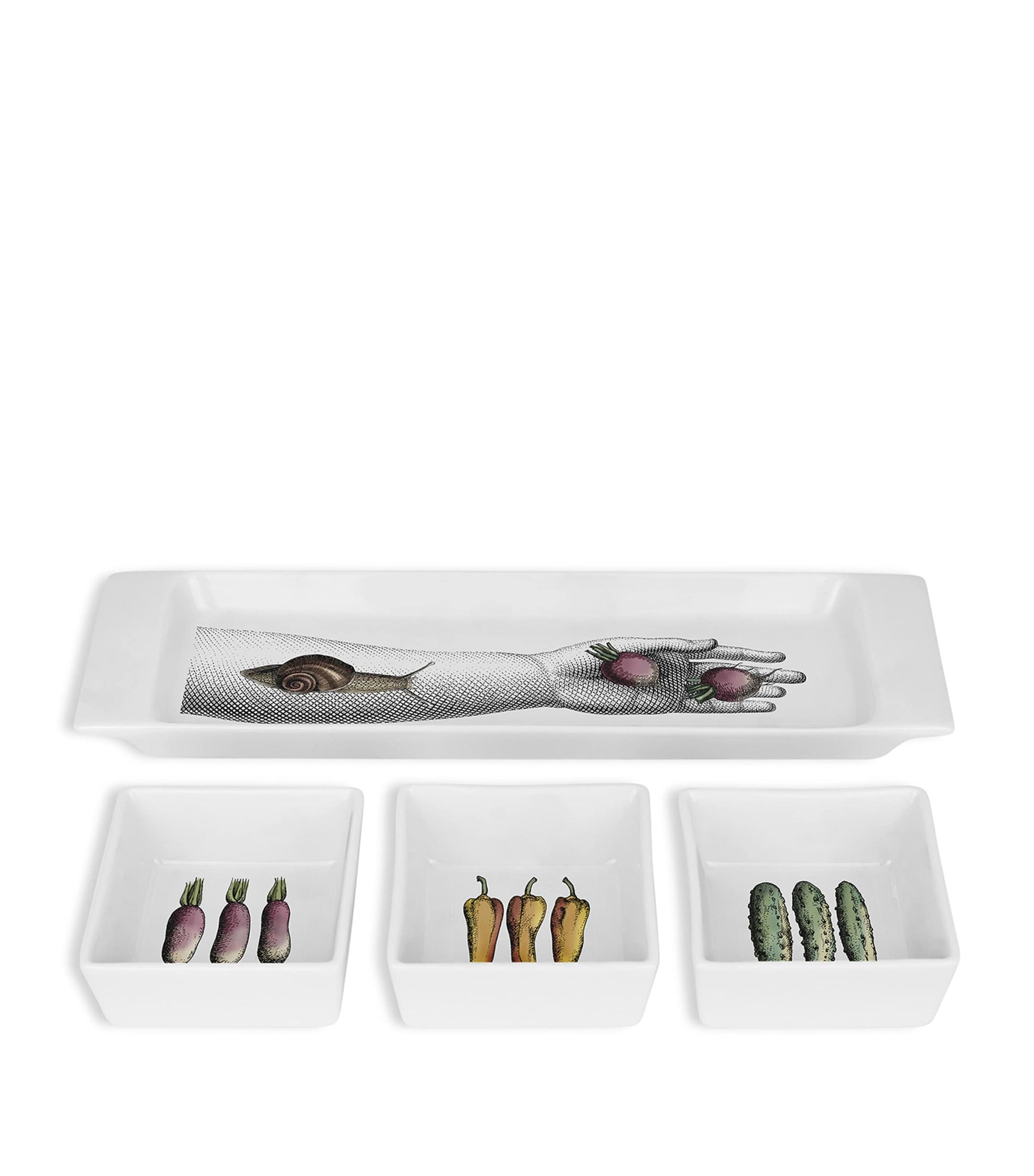 Fornasetti Porcelain Mano e Verdura Appetizer Set