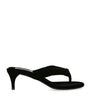 Alaïa Black Velvet Thong Sandals 55