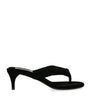 Alaïa Black Velvet Thong Sandals 55