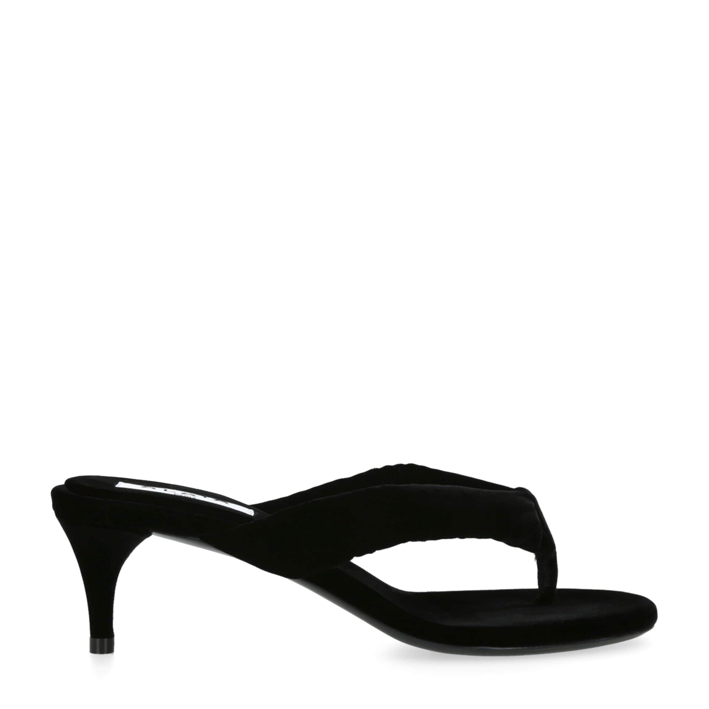 Alaïa Black Velvet Thong Sandals 55