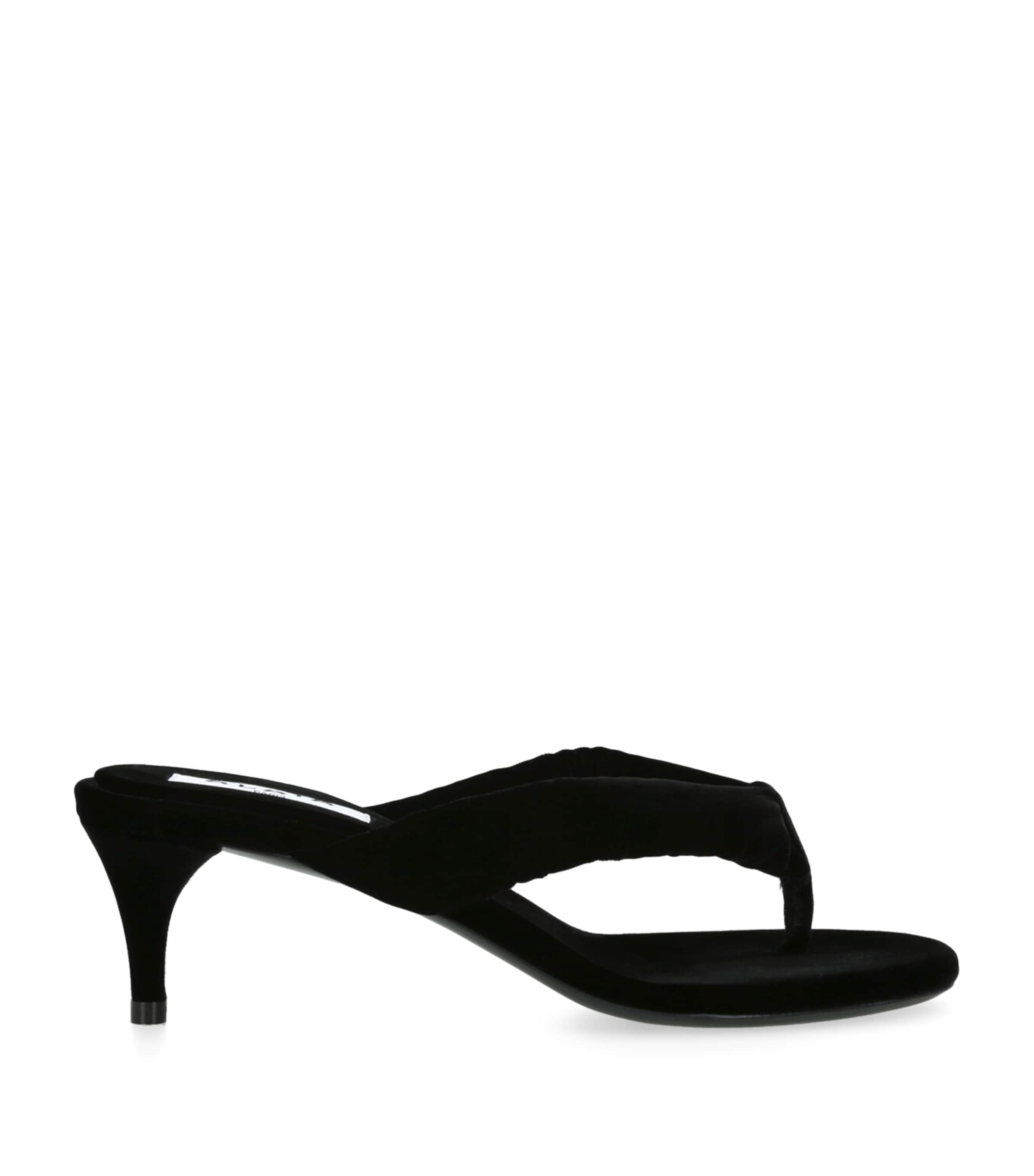 Alaïa Black Velvet Thong Sandals 55