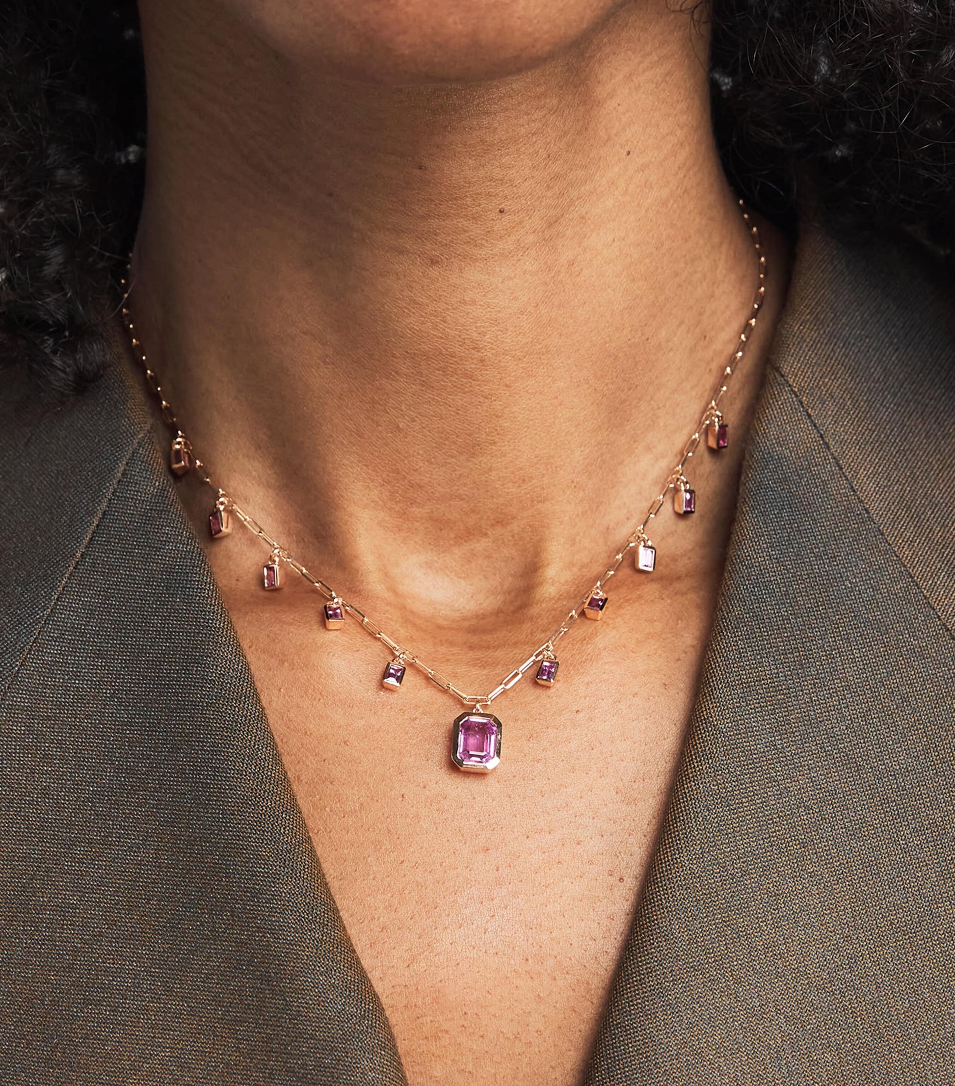 Rose Gold and Sapphire Illusion Choker