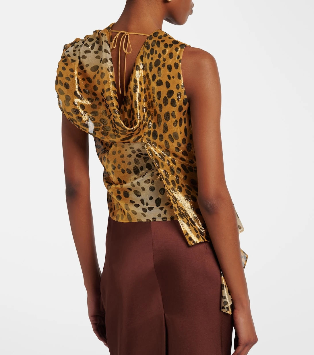 Jacques Wei - Silk-blend lamé top
