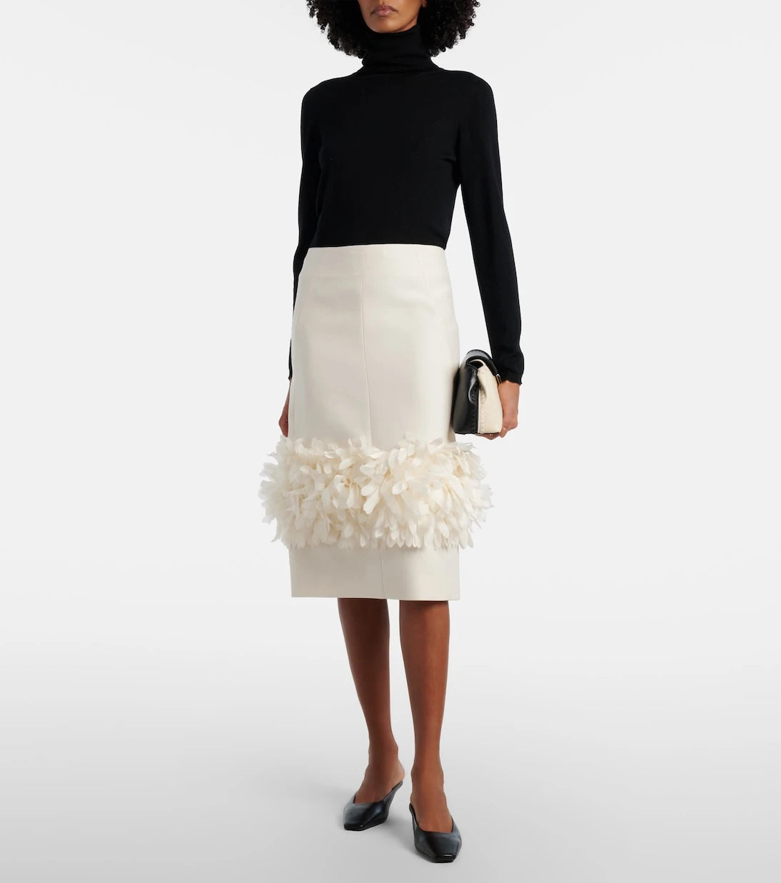 Toteme - Petal wool and silk midi skirt