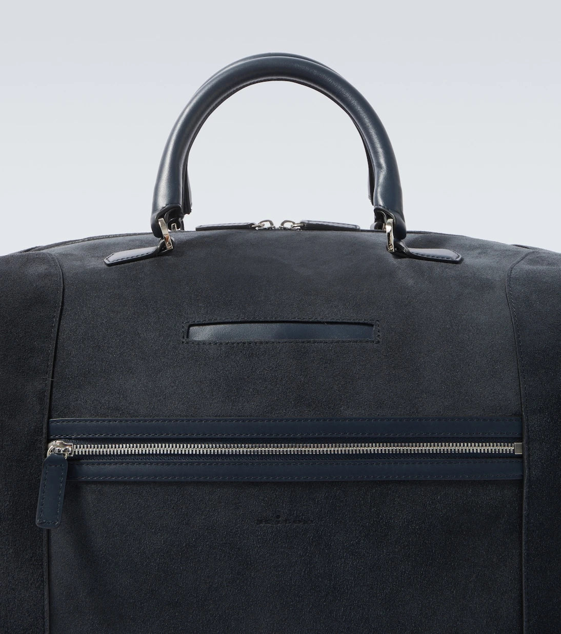 Kiton - Leather-trimmed suede duffel bag