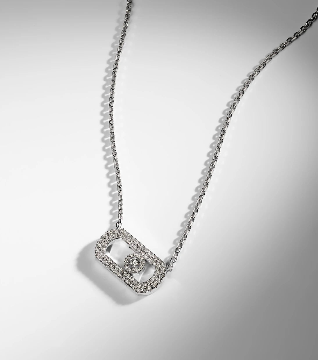 Messika - So Move 18kt white gold chain necklace with diamonds