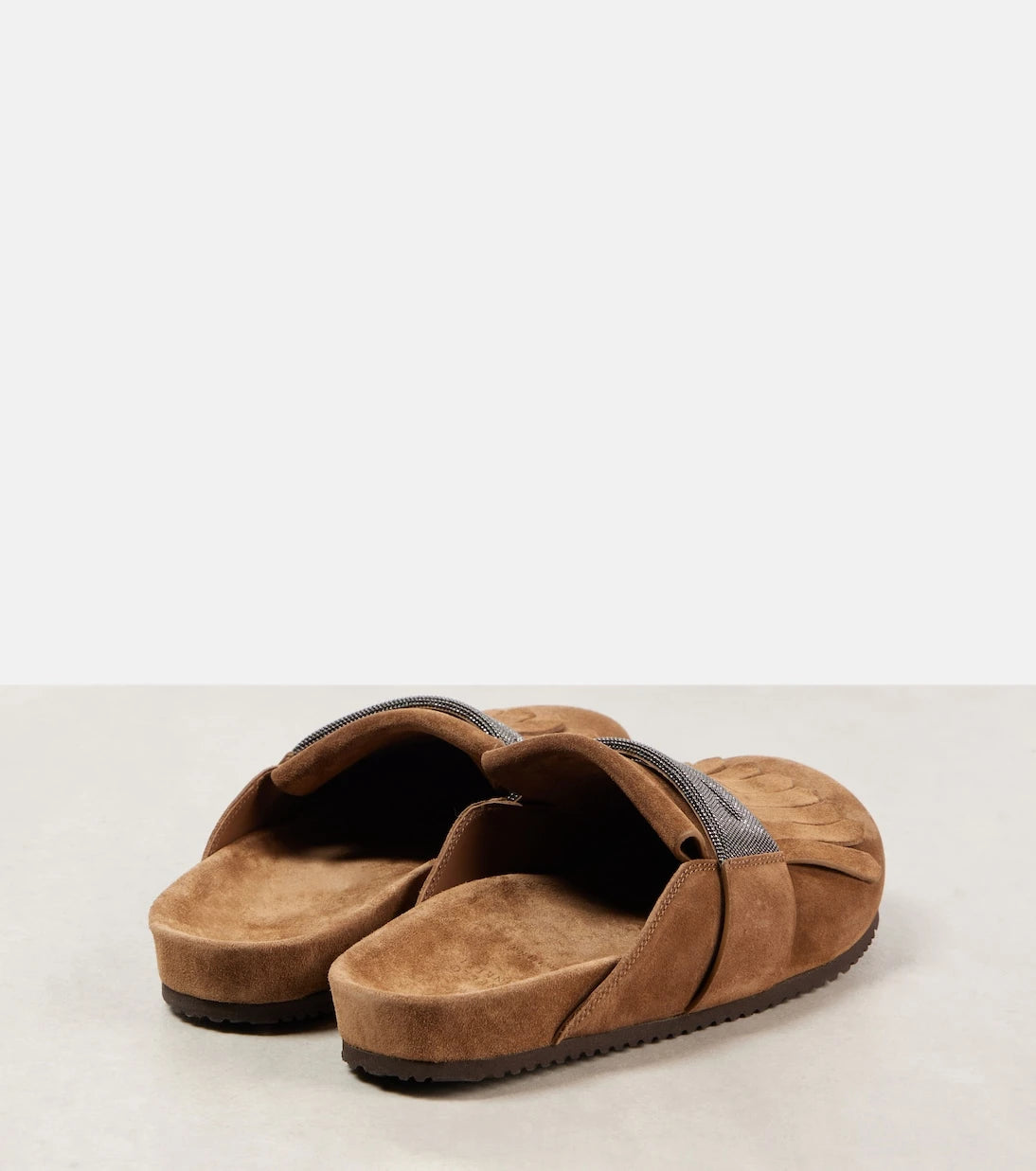 Brunello Cucinelli - Fringed suede slippers