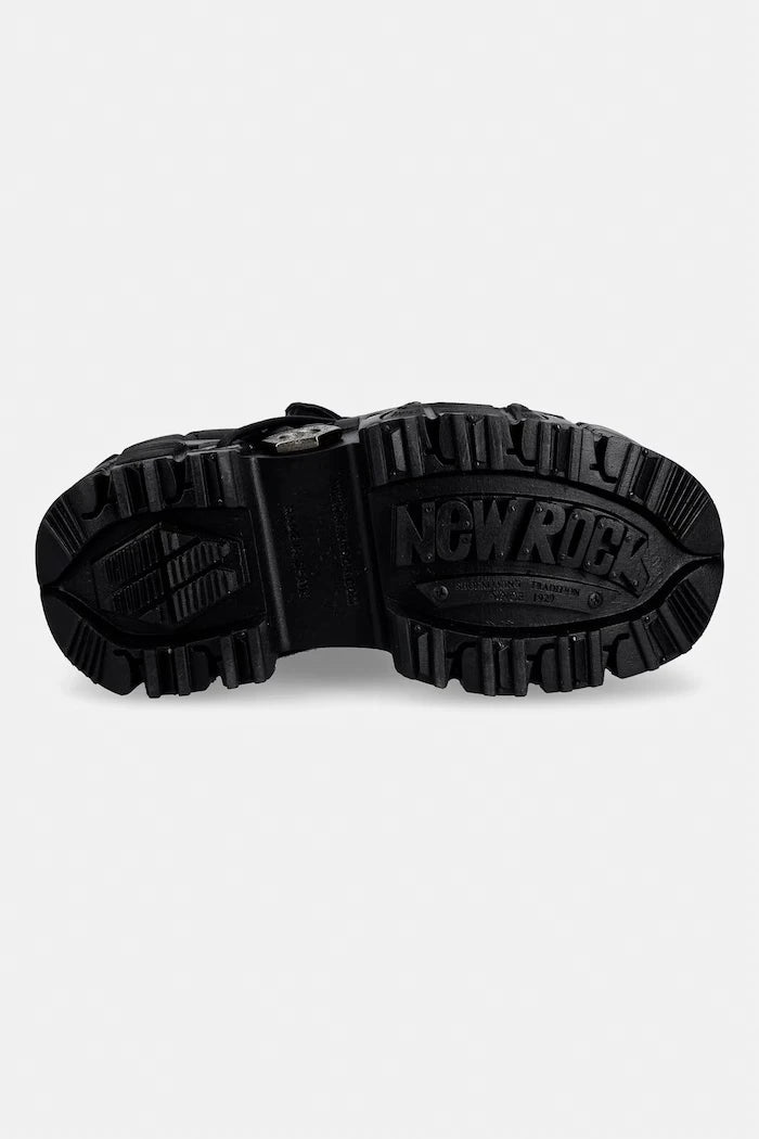 New Rock ITALI NEGRO, TERNERA NEGRO, PULIK NEGRO kadın deri spor ayakkabı