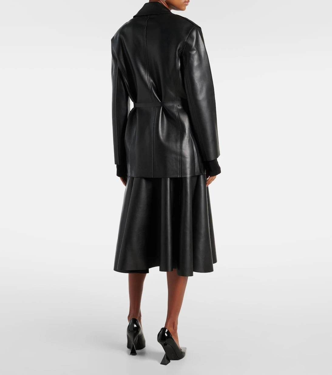 Norma Kamali - Oversized faux leather blazer