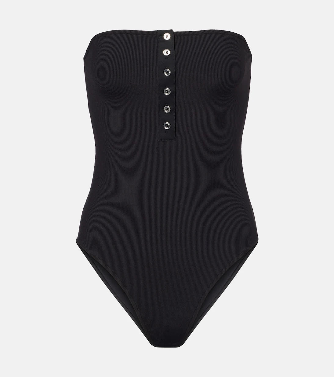 Toteme - Ribbed-knit bandeau swimsuit